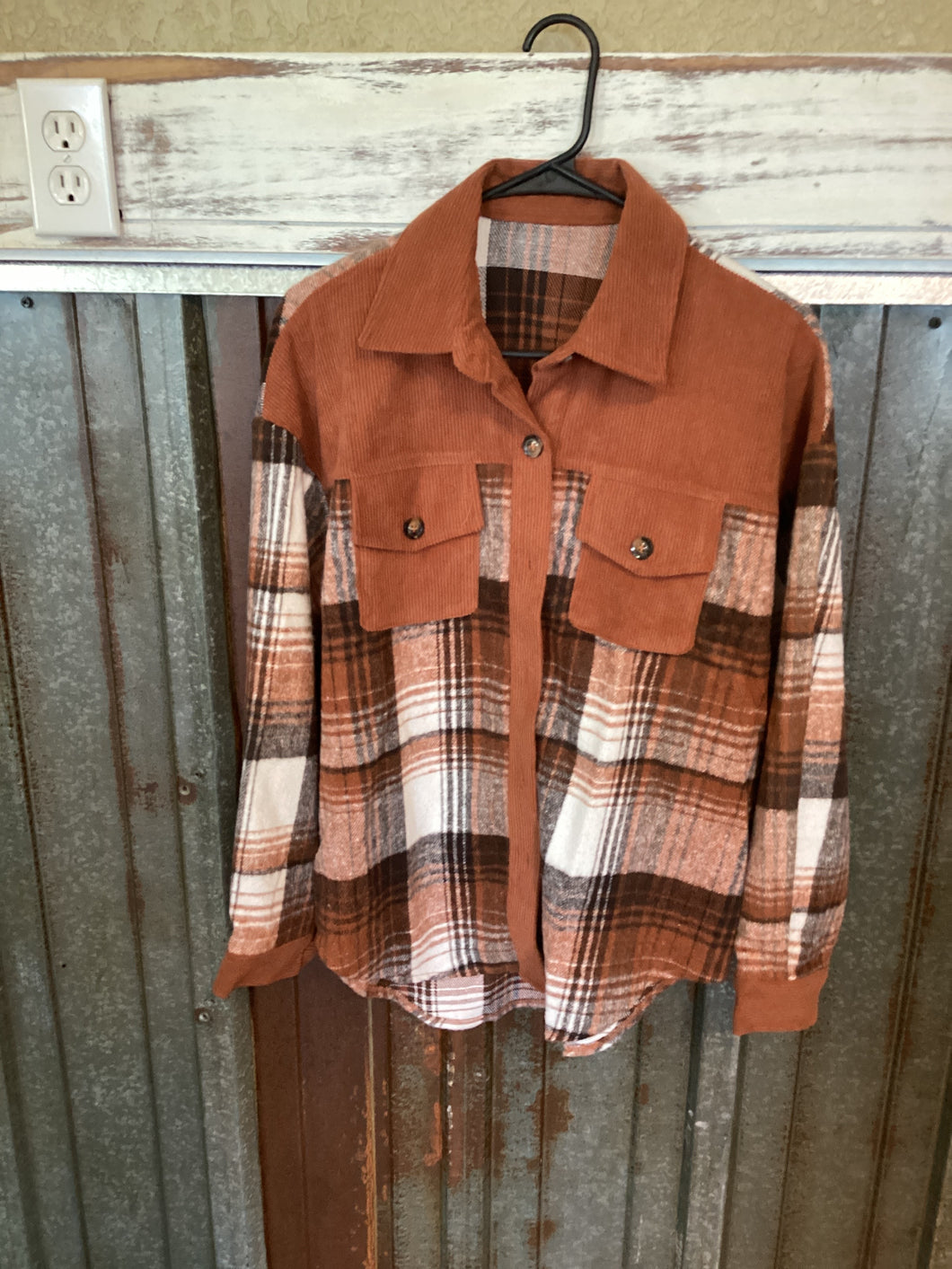 Corduroy Patchwork Shacket