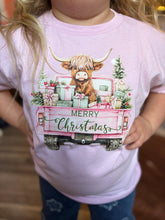Load image into Gallery viewer, Merry Christmas Pink Cow Truck
