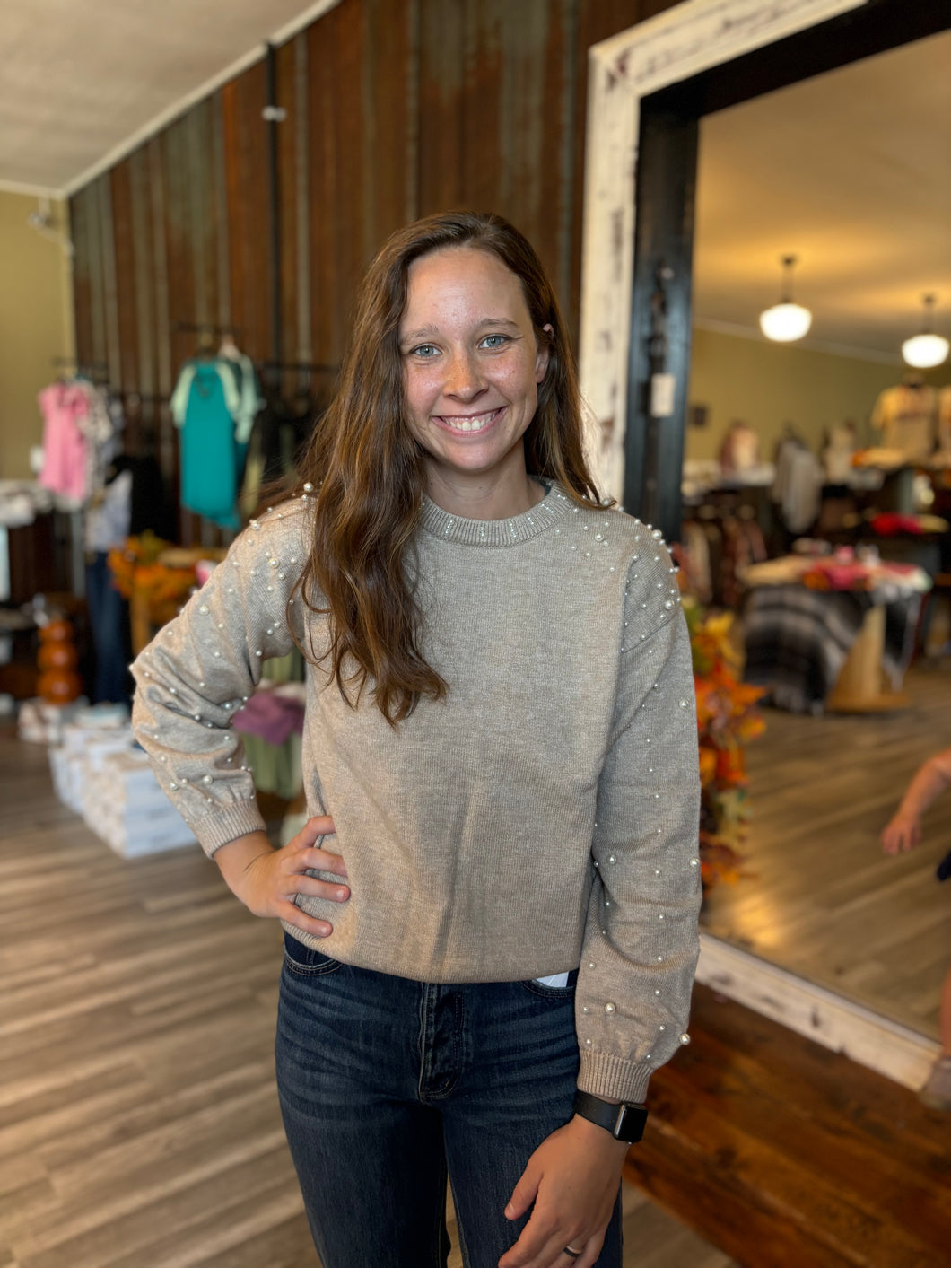 Khaki Pearl Top