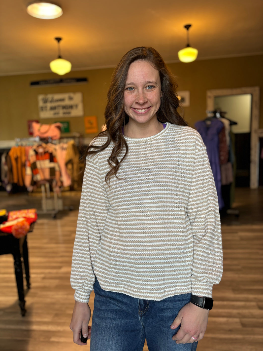 Khaki Stripe Top