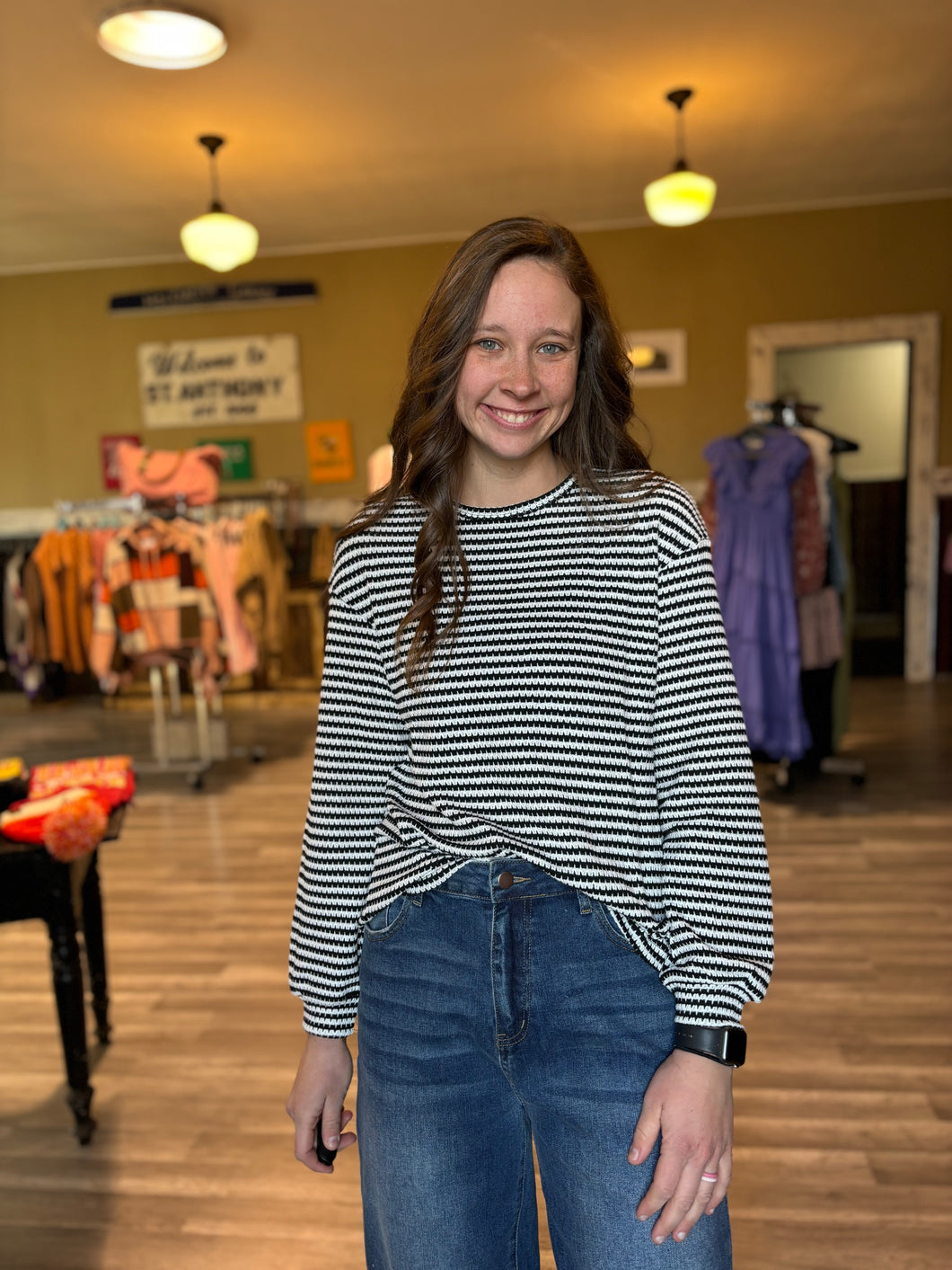 Black Stripe Top