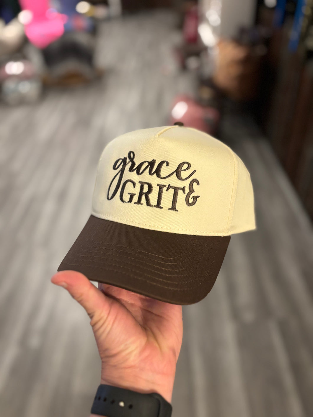 Booth #4 Brown Grit & Grace Hat