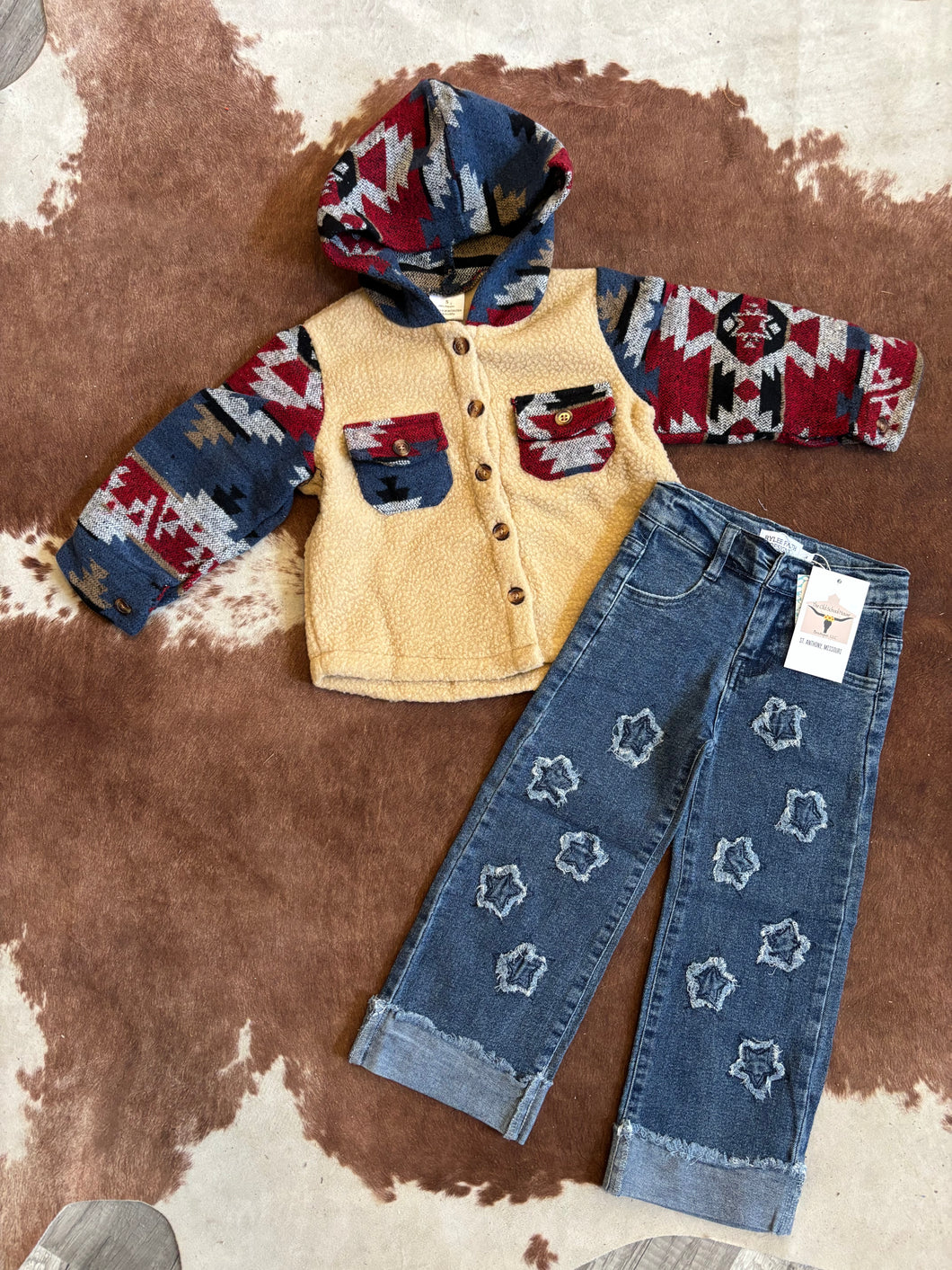 Aztec Ivory Kids Sherpa
