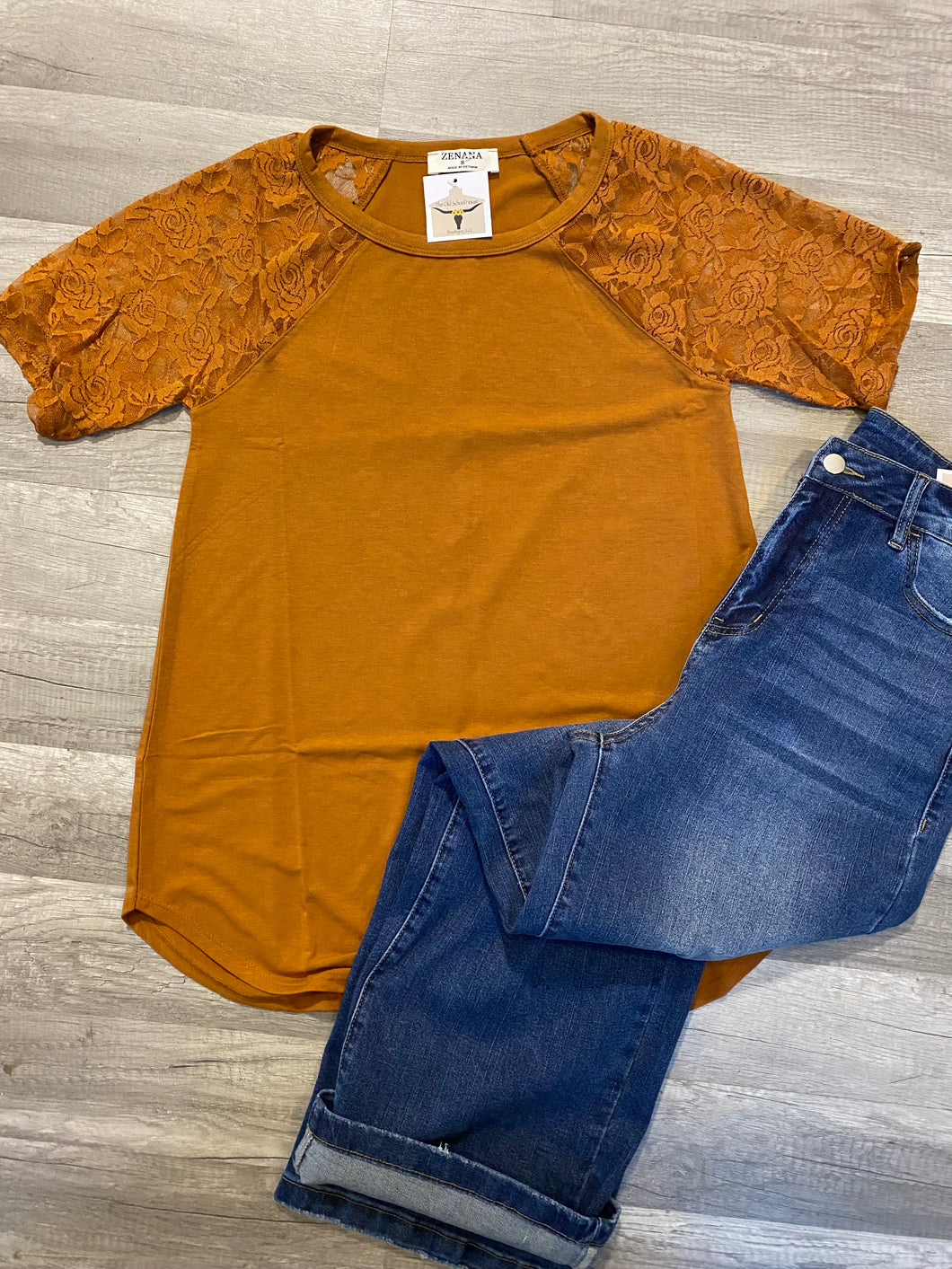 Orange Lace Top