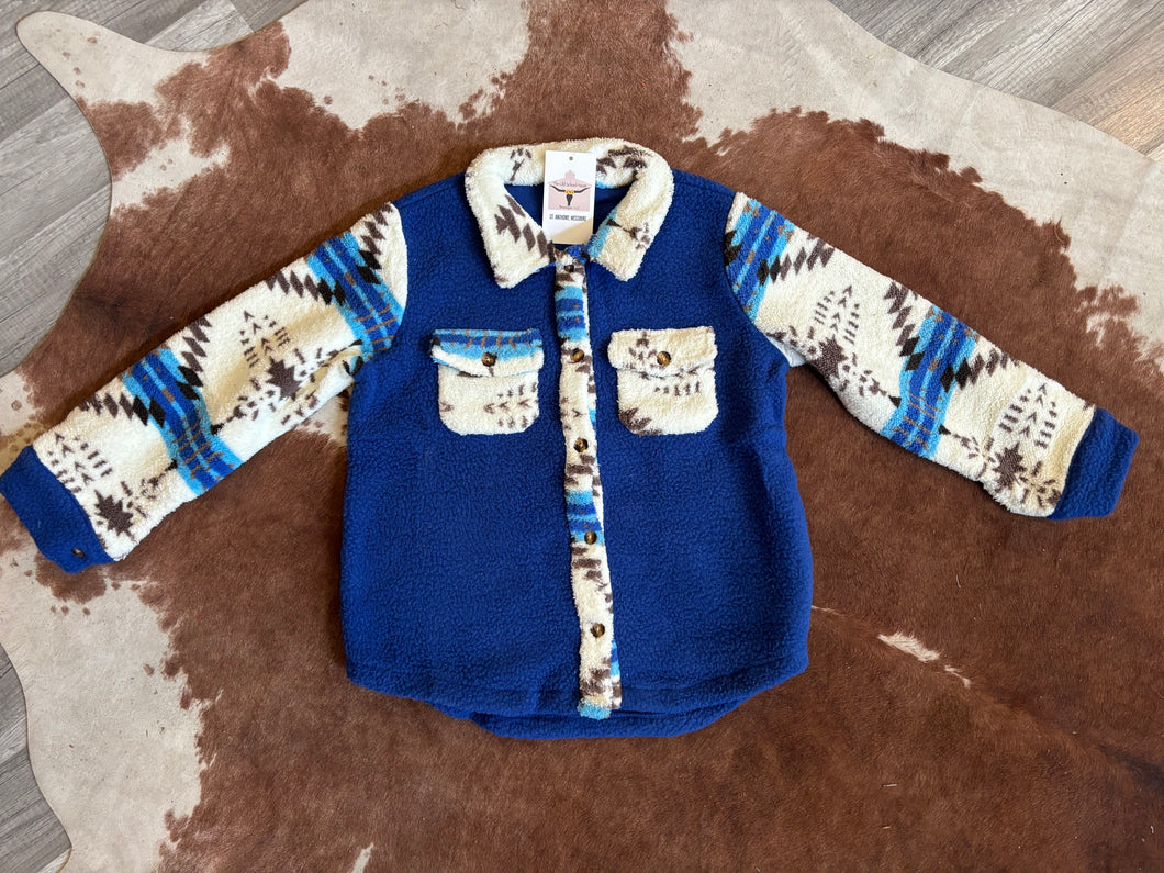 Royal Blue Kids Shacket