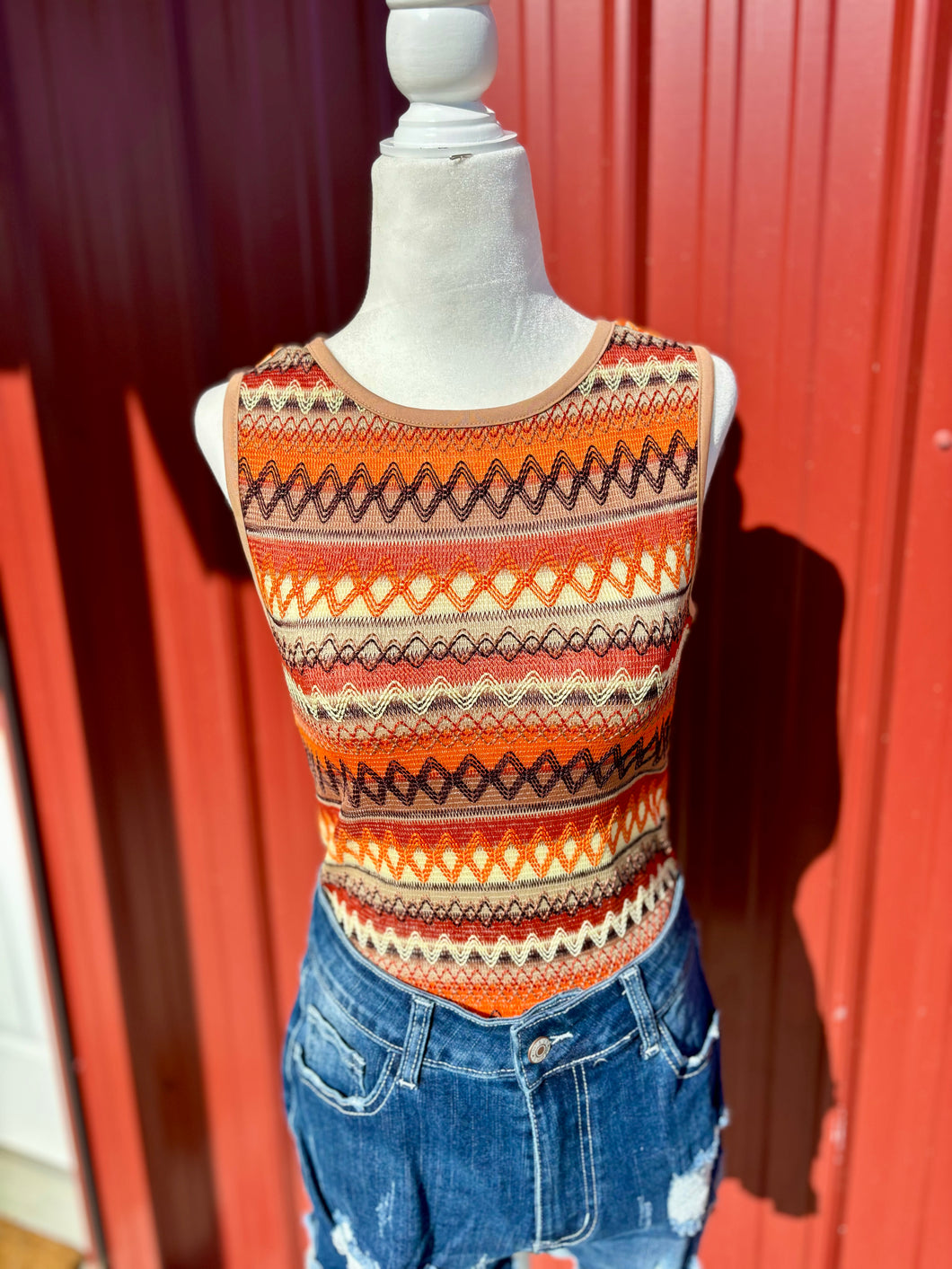 Orange Knit Top