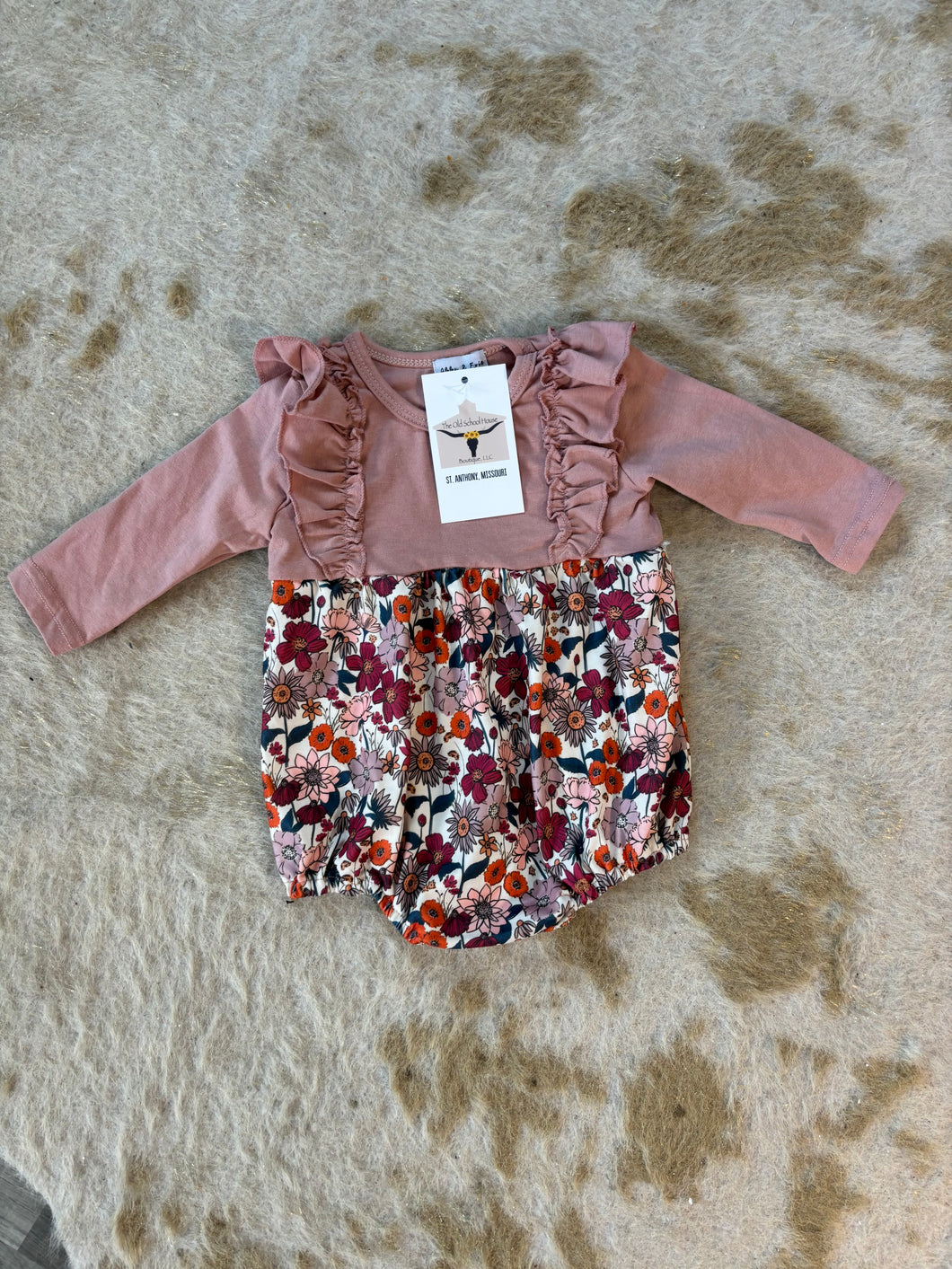 Pink Floral Bubble Romper