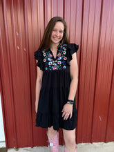 Load image into Gallery viewer, Embroidered Black Dress
