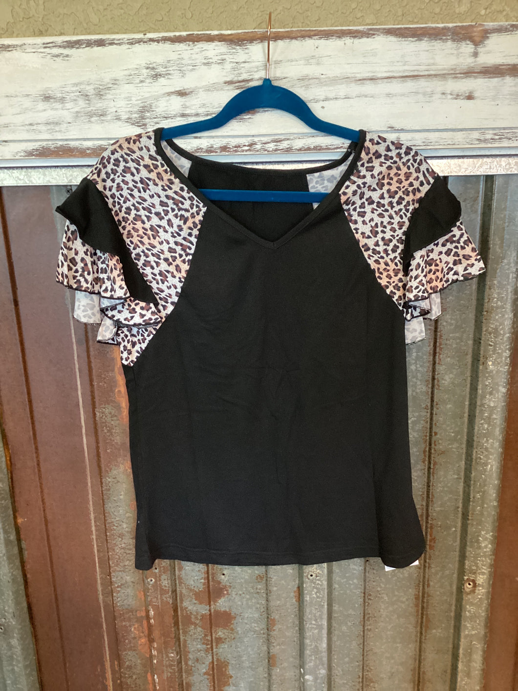 Leopard Patchwork Top