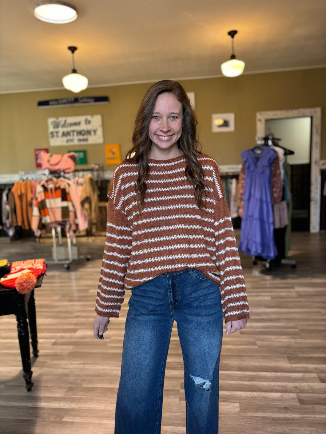 Brown Stripe Sweater