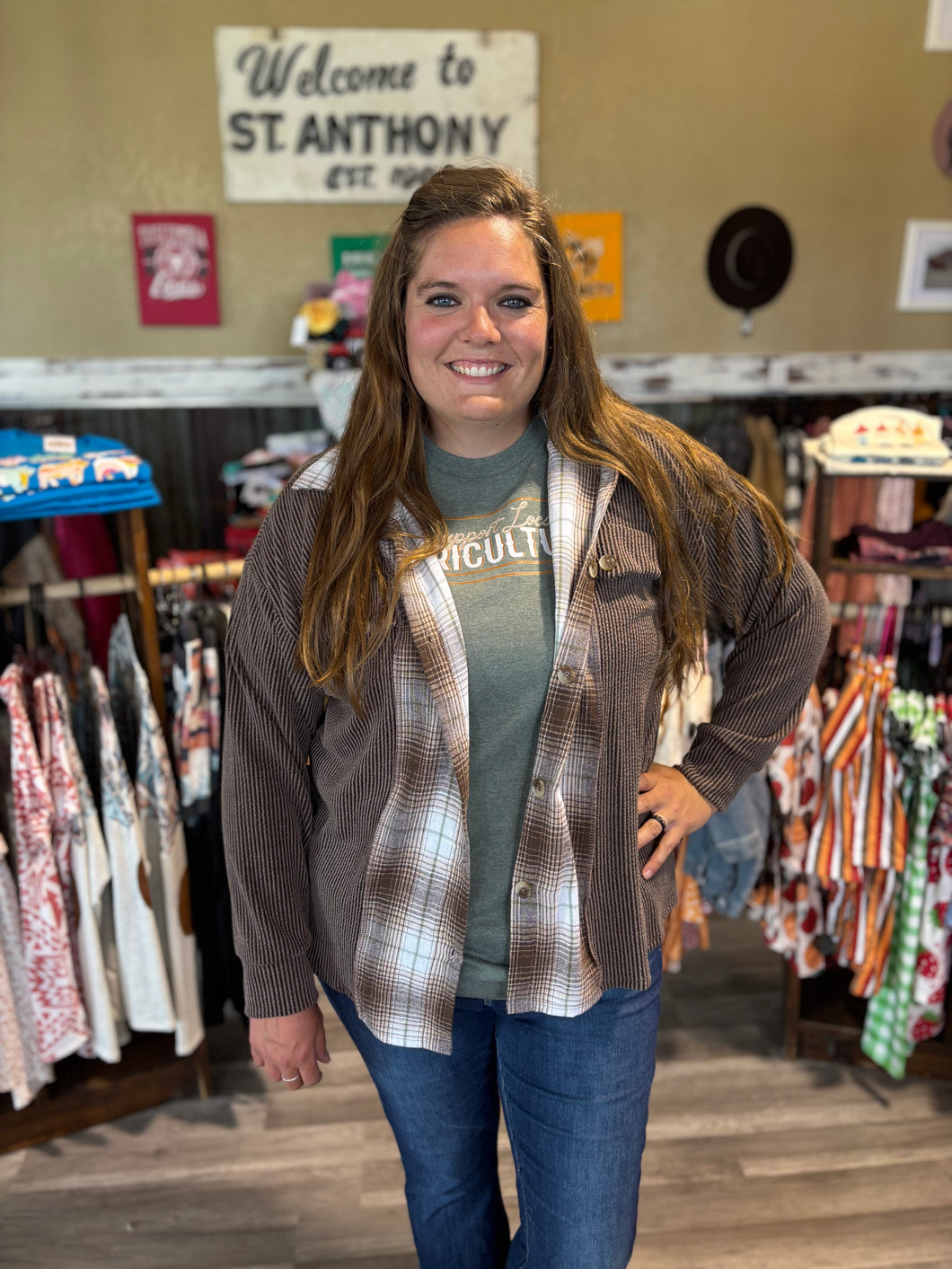 Rib Plaid Shacket