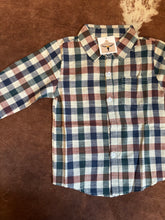 Load image into Gallery viewer, Block Plaid Boy Button Up
