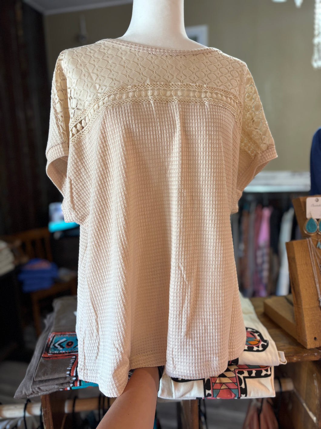 Patchwork Waffle Top