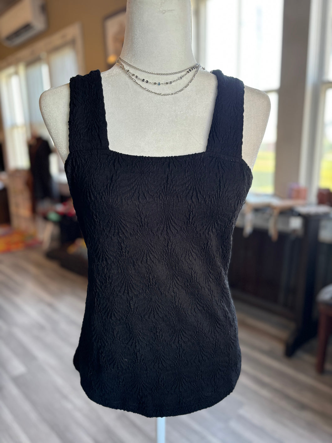 Flower Black Tank