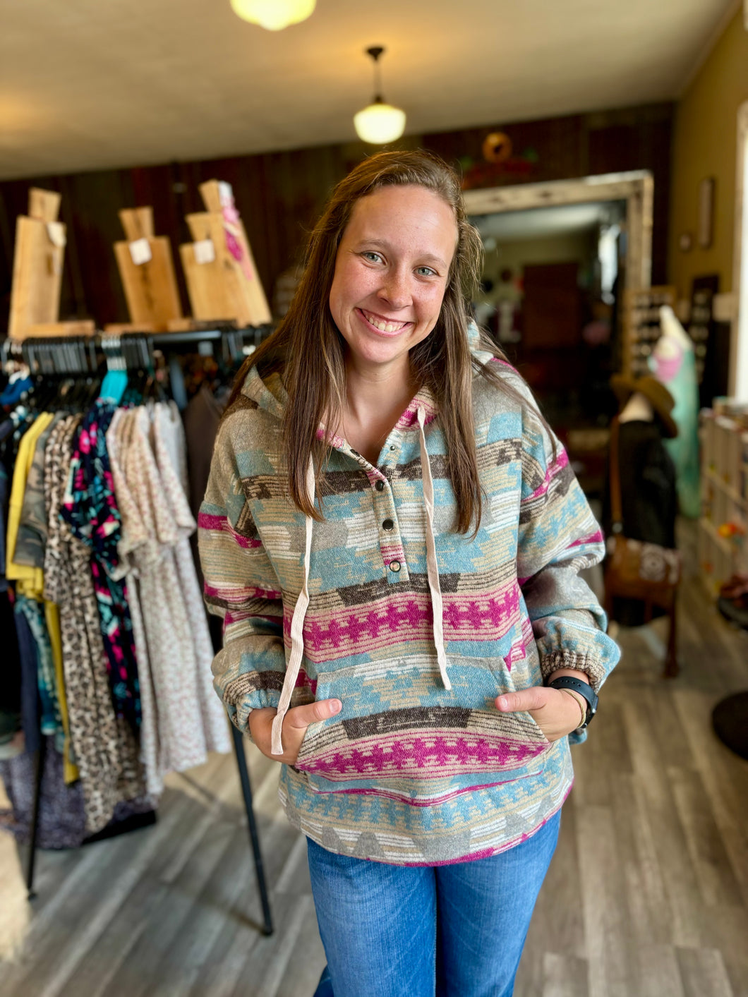 Woven Aztec Pullover