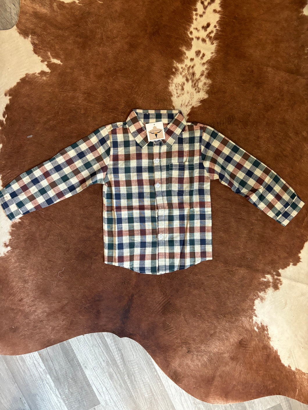 Block Plaid Boy Button Up