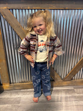 Load image into Gallery viewer, Tan &amp; Maroon Kids Shacket
