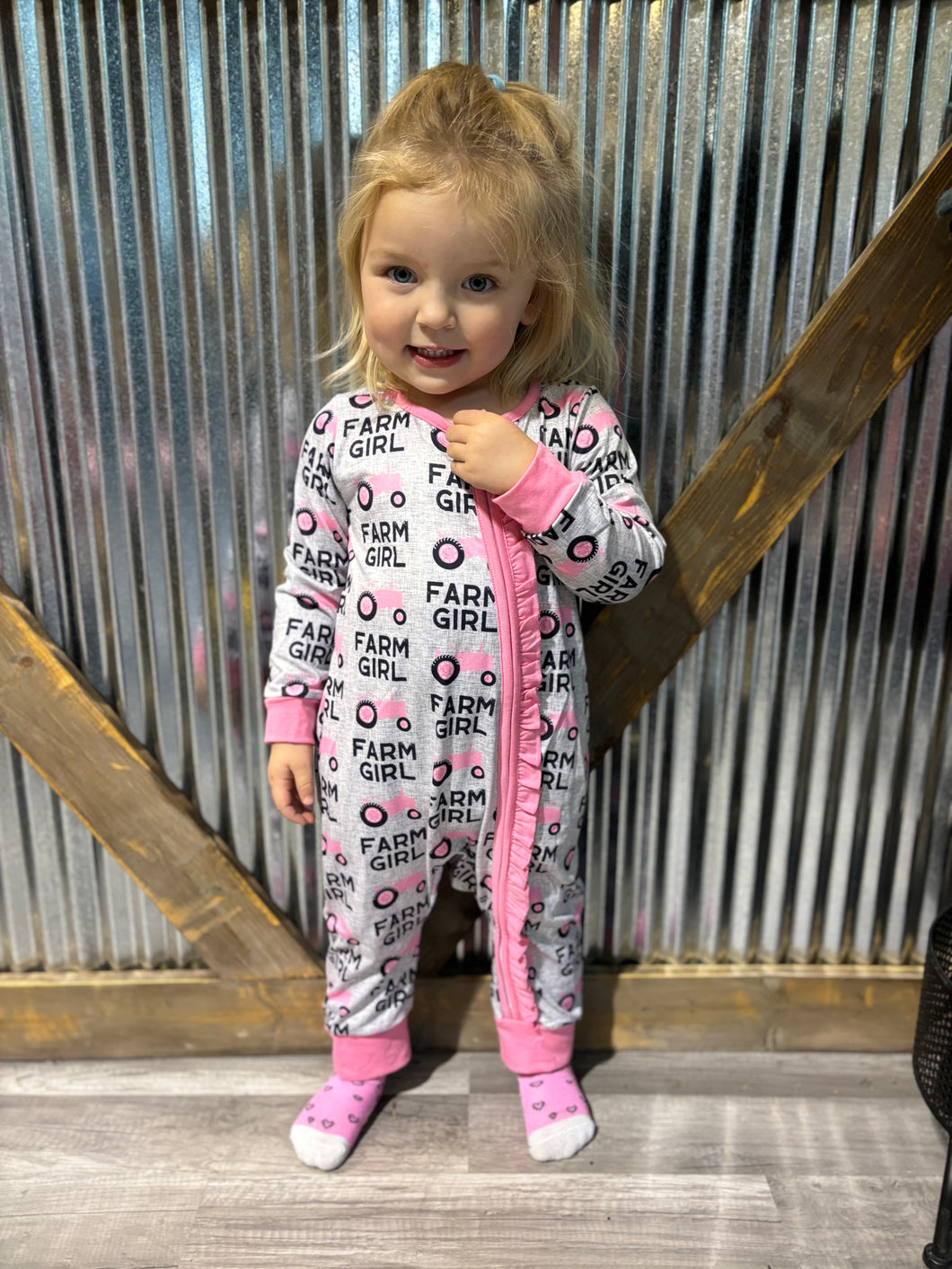 Pink Tractor Jammies