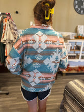 Load image into Gallery viewer, Blue Western Quarter Zip
