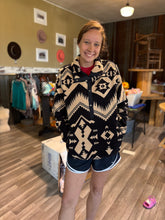 Load image into Gallery viewer, Black Western Quarter Zip
