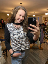 Load image into Gallery viewer, Black Cheetah Cross Top
