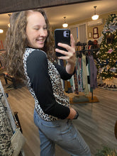 Load image into Gallery viewer, Black Cheetah Cross Top
