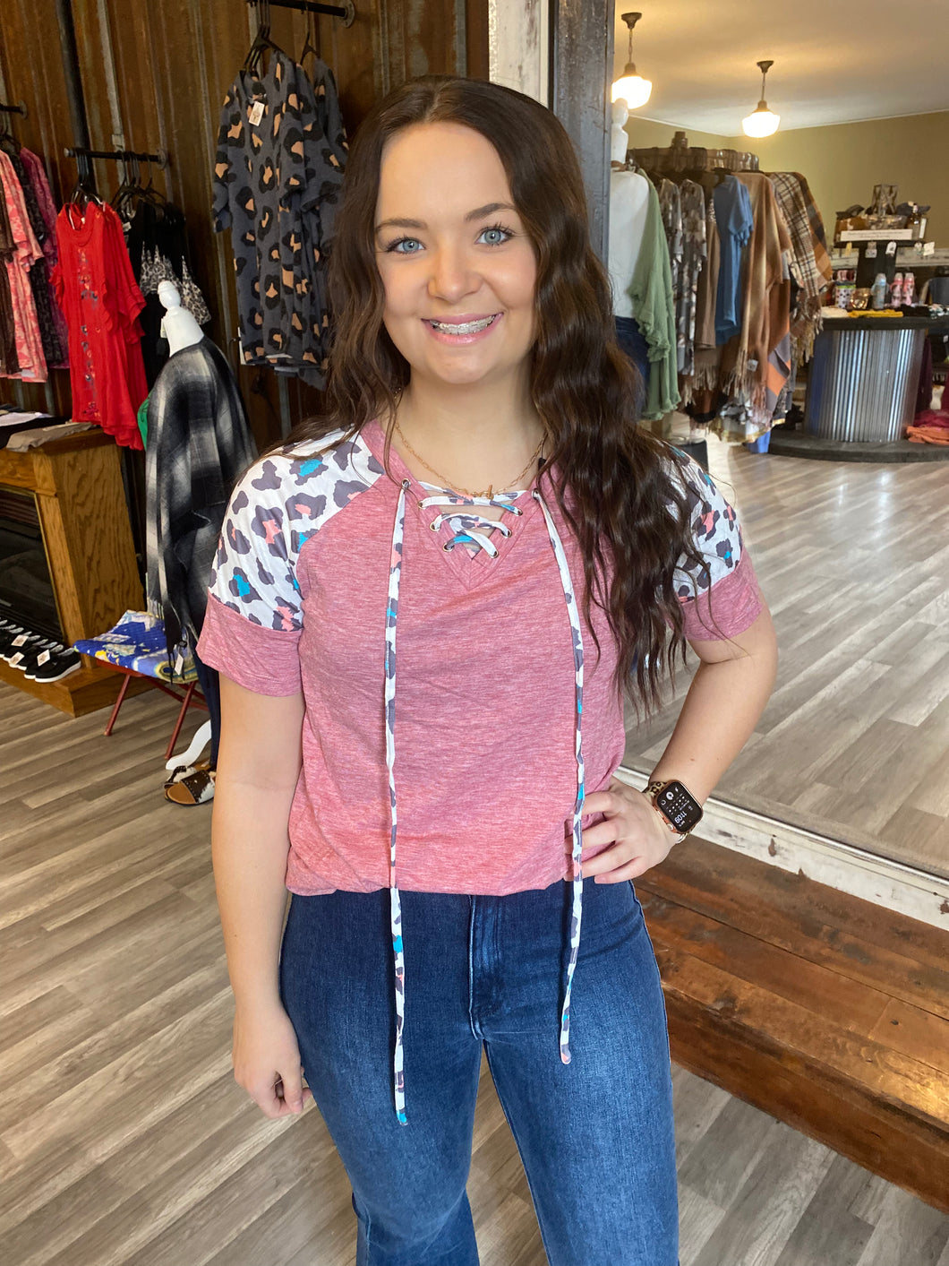 Peach String Top